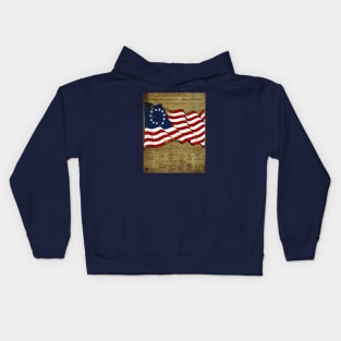 Declaration of Independence & Flag Kids Hoodie